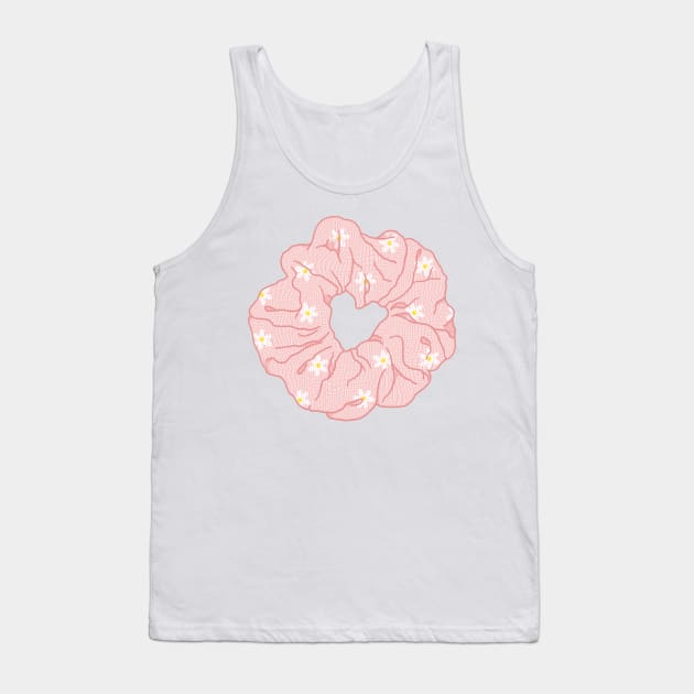 Light pink hair scrunchie with daisies Tank Top by Nikamii